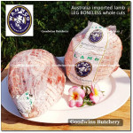 Lamb LEG BONELESS frozen whole cuts +/- 3 kg/pc (price/kg) brand Australia MIDFIELD